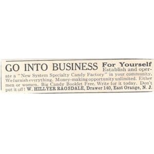 Go Into Business W. Hillyer Ragsdale East Orange NJ 1924 Magazine Ad AF7-SS4